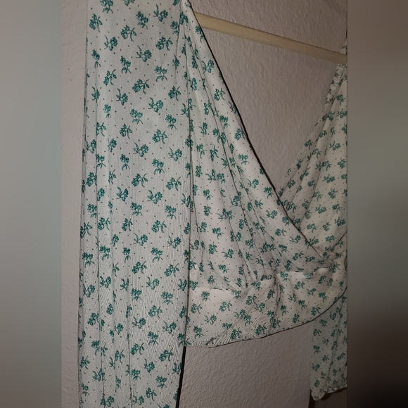 Free People white w green Sweetie Pie Blouse S - Picture 5 of 8